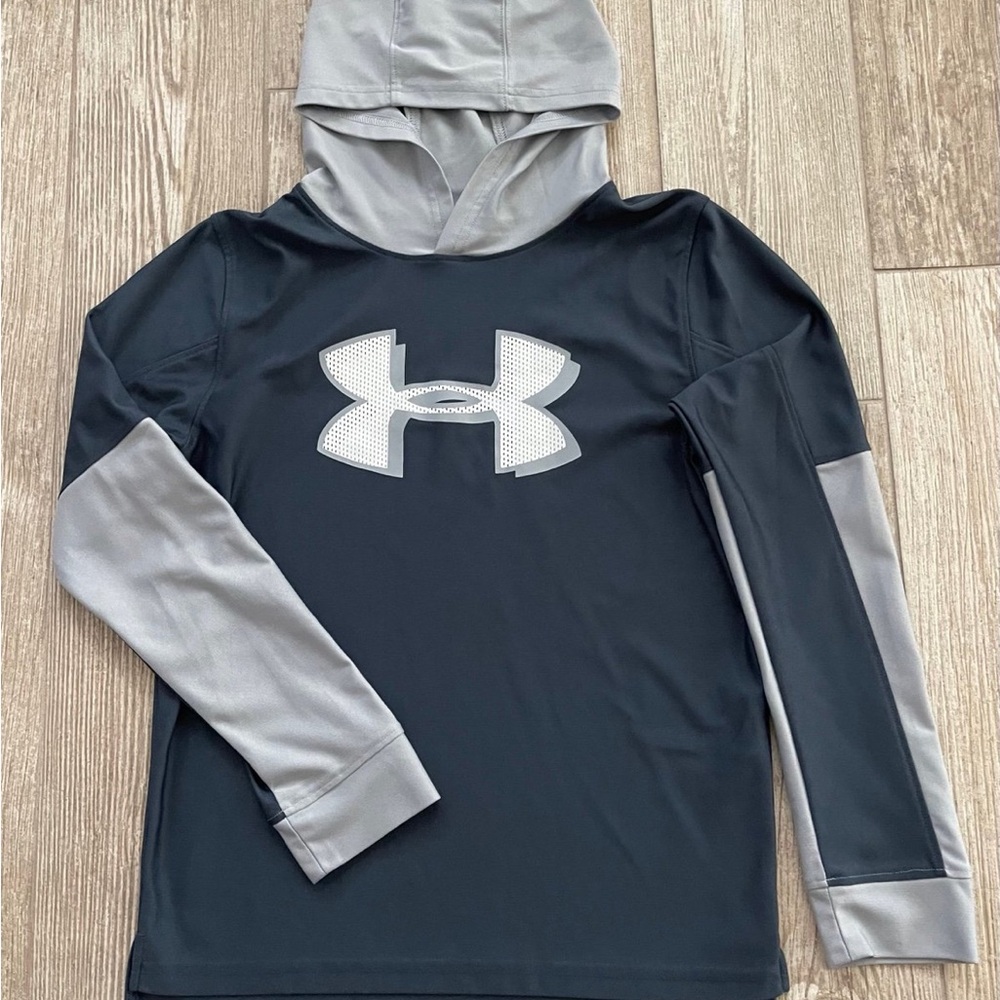 Under Armour Kids' Charcoal and Light Gray Hoodie